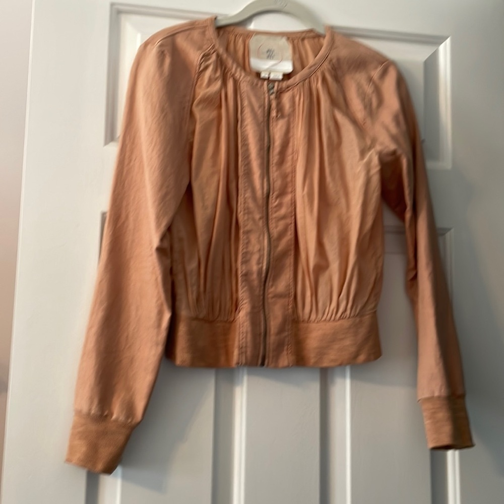 Anthropologie hei hei tan zipper jacket size XS
